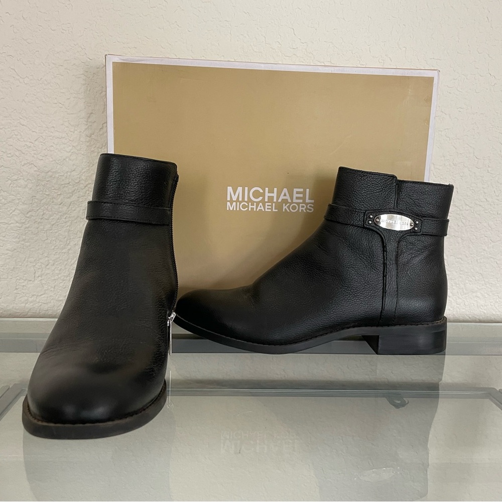 Michael Kors Black Leather Ankle Booties